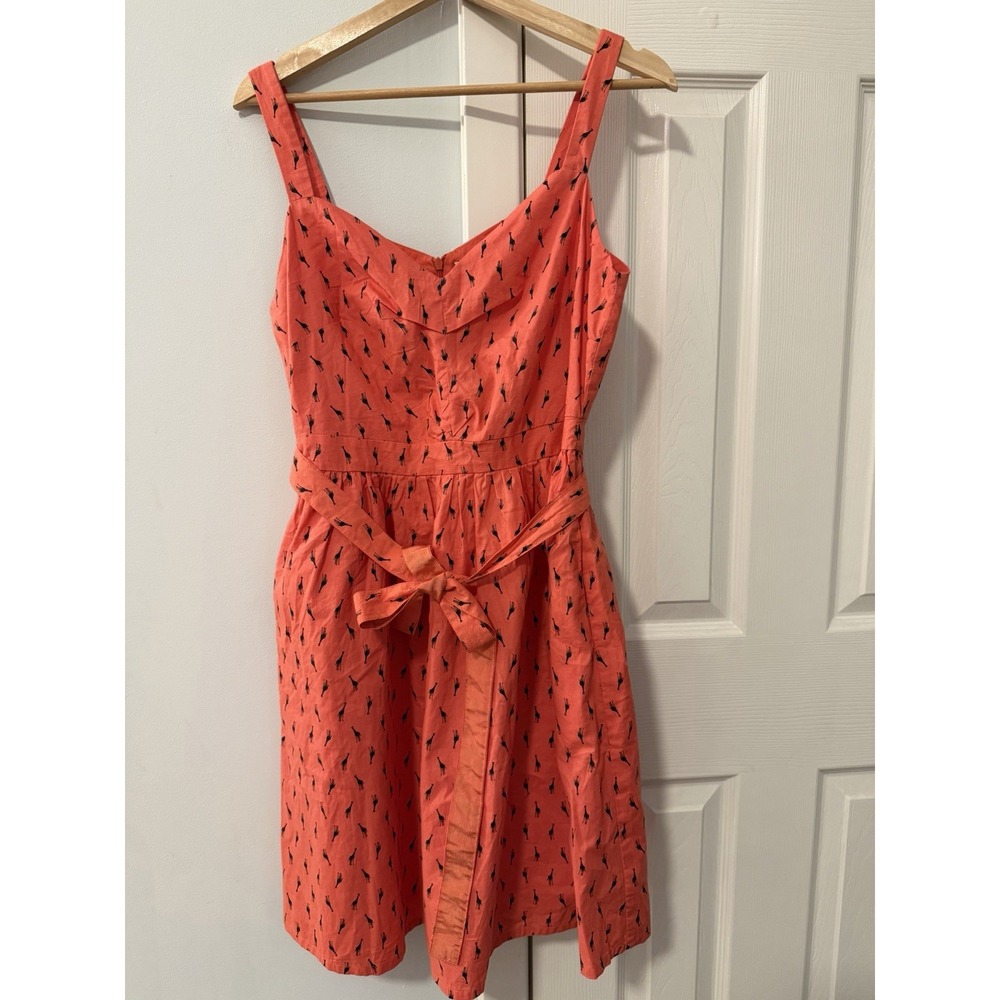 Yumi Giraffe Dress Sz 6 Belted Pockets Sweetheart Whimsy Safari Zoo Coastal